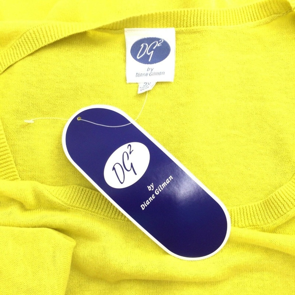 LAST CHANCE! DG2 Diane Gilman Top Women S Chartruese NEW - Picture 5 of 8